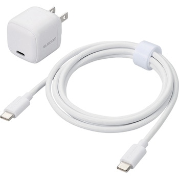 注文コード:63573800 充電器 USB Type-C×1ポート C-Cケーブル付属 1.5m PD 最大20W スマホ タブレット iPhone 小型 - エレコム