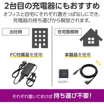 注文コード:63573924 充電ケーブル 2m PD 60W USB Type-C to DC角型プラグ(11mm×4.5mm) 【Lenovo NEC パソコン 各種対応】 - エレコム