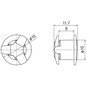 注文コード:63875746 ワンプッシュリベット(パンロック/10個)Φ8.0mm/10mm EA527CAシリーズ - エスコ