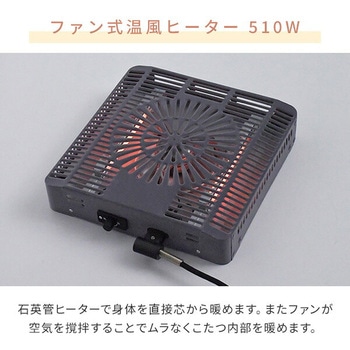 注文コード:64176975 こたつ用 ヒーターユニット 石英管 ファン式温風ヒーター 510W 取換用 - YAMAZEN(山善)