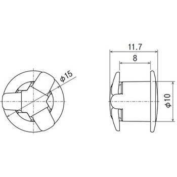 注文コード:64365396 ワンプッシュリベット(パンロック/10個)Φ8.0mm/10mm EA527CAシリーズ - エスコ