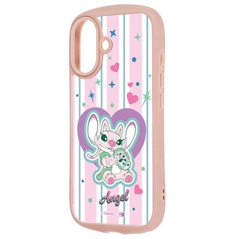 iPhone 17 ディズニー / Puffull 衝撃吸収 バンパー ハイブリッドケース / エンジェル_ハートストライプ レイ・アウト