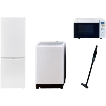 注文コード:64601987 家電セット 寮 オフィス 事務所 新生活家電 4点セット (8kg洗濯機 173L冷蔵庫 オーブンレンジ 軽量クリーナー) YAMAZEN(山善)