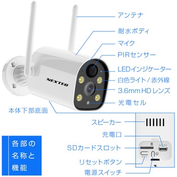 注文コード:64711635 防犯カメラ(ソーラーパネル式) NEXTEC