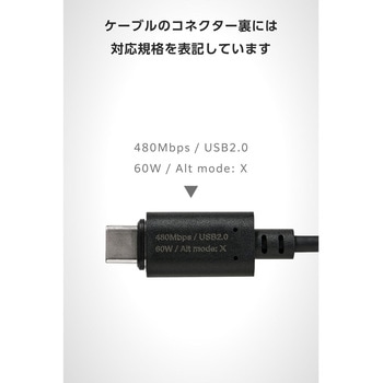 注文コード:64712028,64712037,64712046,64712055 マグネット 充電ケーブル USB-C 60W PD対応 着脱式コネクタ ブレーカー内蔵 エレコム