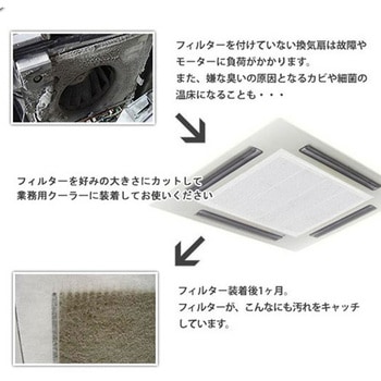 注文コード:64821226 625x625mm カットフィルター(業務用エアコン用/2枚) - エスコ