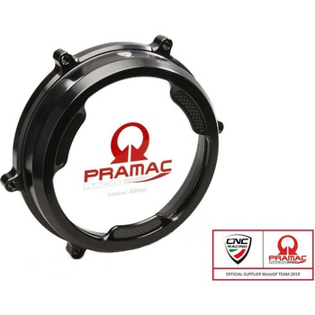 注文コード:64912534 クリアオイルバス クラッチカバー with カーボン fiber inlay for Ducati Panigale Pramac Racing Lim. Ed. ブラック CNC Racing (シーエヌシーレーシング)