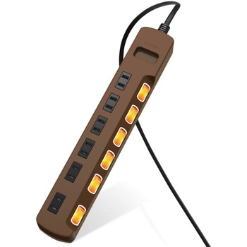 注文コード:65407345 電源タップ 延長コード 6個口 3m 2P 個別スイッチ 雷ガード ほこり防止シャッター スイングプラグ コンセント - エレコム