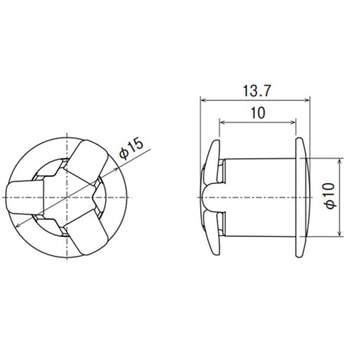 注文コード:65657666 ワンプッシュリベット(パンロック/10個)Φ10.0mm/10mm EA527CAシリーズ - エスコ