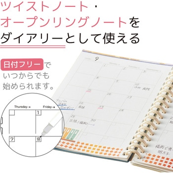 注文コード:65667510 オープンリングノート<適合リーフ>日付フリーマンスリー A6 リヒトラブ