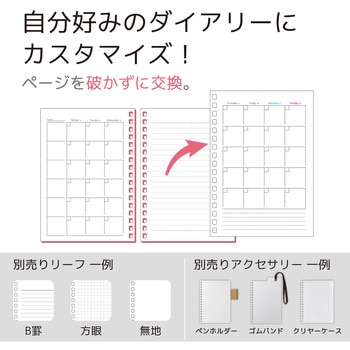 注文コード:65667510 オープンリングノート<適合リーフ>日付フリーマンスリー A6 リヒトラブ