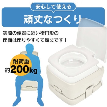 注文コード:65880511 ポータブル水洗トイレ 34.5×29.5×41cm 万方商事