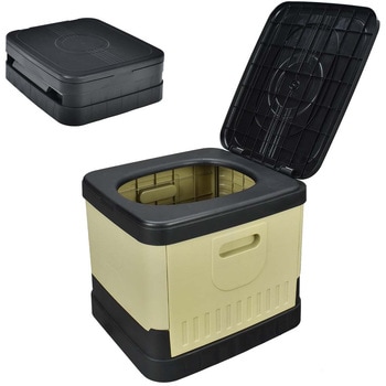 注文コード:65880529 非常用 折りたたみ式簡易トイレ ベージュ 万方商事