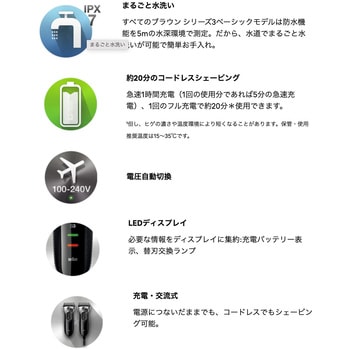 注文コード:66019680 BRAUN 300s-R シリーズ3 充電式シェーバー 髭剃り AFF WARE