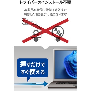 注文コード:66294780,66294789,66294798,66294807 USB-A 有線LAN変換ケーブル 1Gbps対応 ドライバ不要 Gigabit イーサネット ノートPC/Nintendo Switch - エレコム
