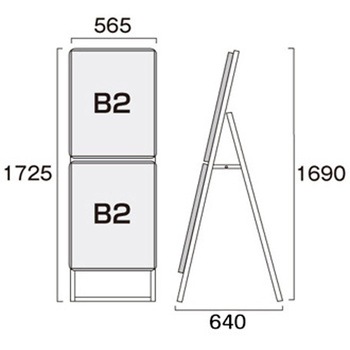 注文コード:66977157 ポスターグリップスタンド看板コンビ(屋外用) 片面シルバー ウエイトアーム・水タンクセット 常磐精工