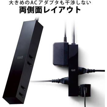 注文コード:68857303,68857294,68857285 電源タップ 延長コード 4個口 2P ほこり防止シャッター L字プラグ roo’t - エレコム