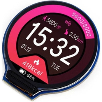 WAVESHARE-19192 1.28インチ丸型LCDディスプレイモジュール 240×240 アズワン