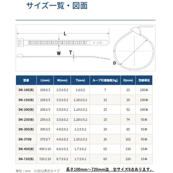 注文コード:70195598,70195616,70195634,70195659,70195677,70195695,70195713,70195738 普通結束バンド(白) - デンカエレクトロン