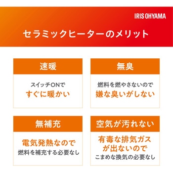 注文コード:71010199 コンパクトセラミックファンヒーター - エスコ