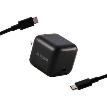 注文コード:72498740 充電器 USB Type-C×1ポート C-Cケーブル付属 1.5m PD 最大65W パソコン スマホ タブレット iPhone 小型 - エレコム