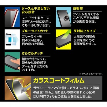 注文コード:72789956 iPhone 13 / 13 Pro フィルム 10Hガラスコート 衝撃吸収 BLC 反射防止 レイ・アウト