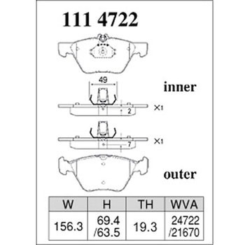注文コード:73042796 ブレーキパッド(プレミアムタイプ) DIXCEL(ディクセル)