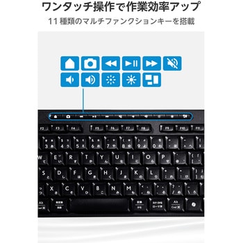 注文コード:73446400 ワイヤレスキーボード 静音 テンキー付き 2.4GHz無線 USBレシーバー(USB-A) 日本語配列 AI起動キー搭載 - エレコム