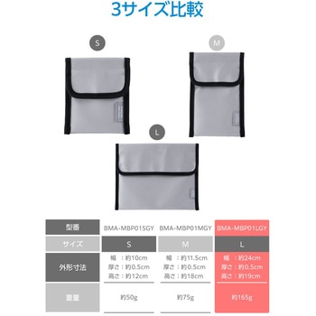 注文コード:73472230 難燃ポーチ S/M/Lサイズ 出張 ガジェットケース 収納 収納ポケット 難燃生地で延焼・火・煙に配慮 - エレコム