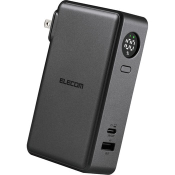 注文コード:73472327 コンセント一体型 モバイルバッテリー 10000mAh PD対応 30W 2ポート(Type-C+USB-A) PSE適合 残量1%表示 - エレコム