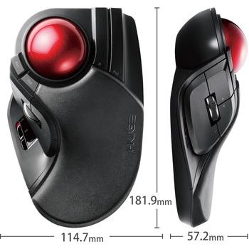 注文コード:51957913 トラックボールマウス ワイヤレス 無線 USB 8ボタン 人差し指 大型ボール 直径52mm パームレスト搭載 チルト機能 - エレコム