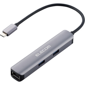 USBハブ ドッキングステーション Type-C接続 USBA×3ポート HDMI×1ポート LANポート付 アルミ筐体 スリム エレコム