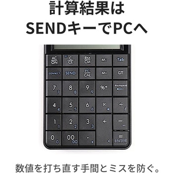 注文コード:75554983 ワイヤレス電卓機能付きテンキー 2.4GHz無線 電卓/テンキー切替 Tabキー・00キー搭載 薄型175g - スリーアールソリューション