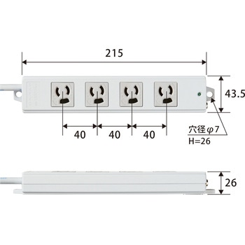 注文コード:76081853,34693635,34693626 電源タップ 延長コード 4個口 3P マグネット 抜け止め 固定用フック穴付き 工事用 熱に強い二重構造 RoHS OAタップ - エレコム