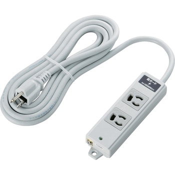 注文コード:76081905 電源タップ 延長コード 2個口 3P マグネット 固定用フック穴付 抜け止め 雷ガード LED付 工事用 RoHS OAタップ - エレコム