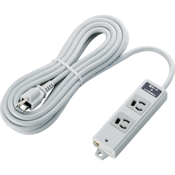 注文コード:76081914 電源タップ 延長コード 2個口 3P マグネット 固定用フック穴付 抜け止め 雷ガード LED付 工事用 RoHS OAタップ - エレコム