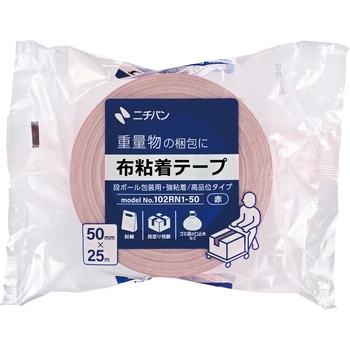 注文コード:77437748 布粘着テープ No.102N(重量物封かん用)102RN1-50赤 - ニチバン