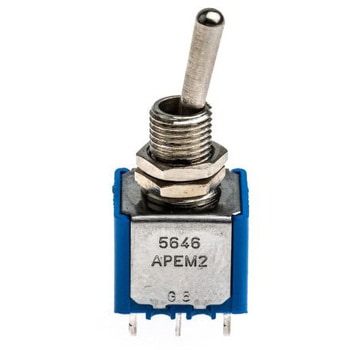 注文コード:79371524 APEM トグルスイッチ, DPST, パネルマウント, On-On, 5646A APEM