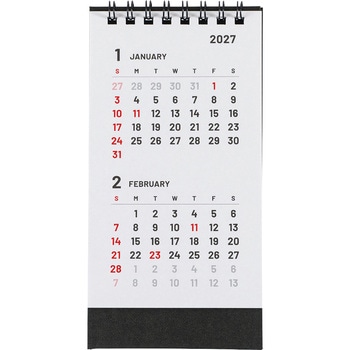 卓上カレンダー2027Wリング2か月/縦長 ナカバヤシ