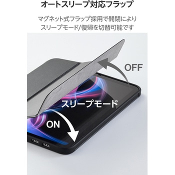 注文コード:80782978 iPad mini A17 Pro 第6世代 8.3インチ ケース マグネット式フラップ カバー Apple Pencil収納 オートスリープ 抗菌 - エレコム