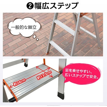 注文コード:81904019 折りたたみ式 3段脚立 - 万方商事