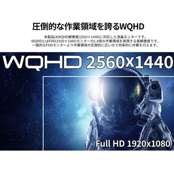 注文コード:81936648 27型/2560×1440/HDMI×2、DP×2/ブラック/スピーカー有/2年保証 - JAPANNEXT