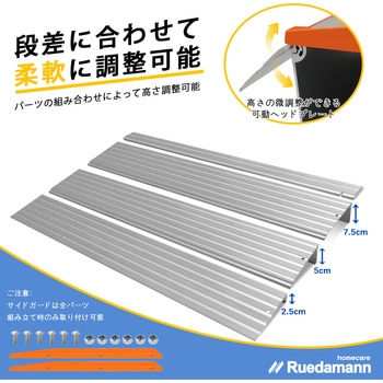 注文コード:81996875 段差スロープ 高さ組み替え可能 アルミ製 高さ7.5cm - Ruedamann