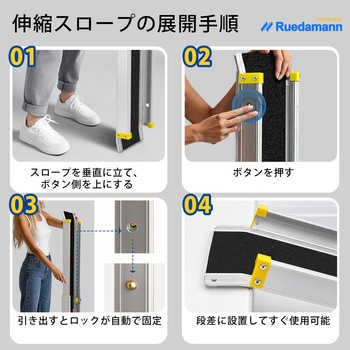 注文コード:81996900 車椅子スロープ 伸縮式 全長152cm - Ruedamann