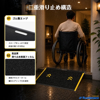 注文コード:81996936 段差スロープ アルミ製 8cm以下段差対応 - Ruedamann