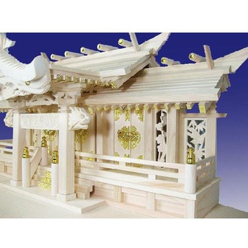 注文コード:82083140 神棚 迫力のある本格大型神棚 【三社 飛鳥】 神棚 裏屋根開きで簡単お札交換 - 神棚の里