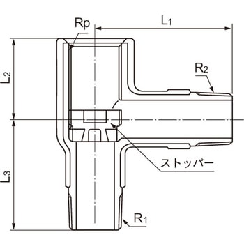 注文コード:82356648 PLSM継手 防食メカニカル継手 おねじ付バルブチー - 日本継手(旧:JFE継手)