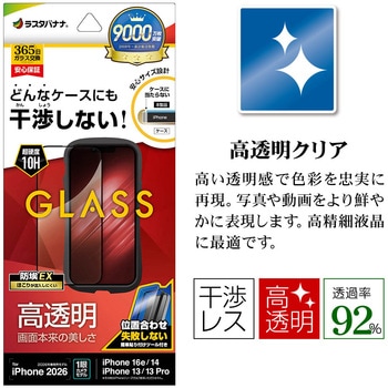 注文コード:82362729 iP17e/16e/14/13/13Pro ガラスフィルム 治具付き - ラスタバナナ