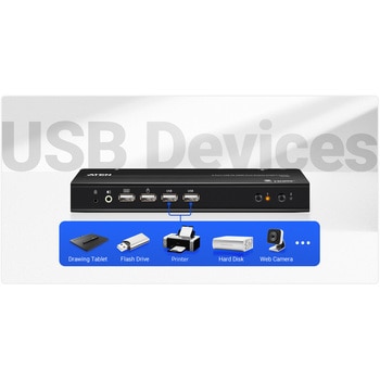 注文コード:82469531 2ポートUSB HDMIデュアルディスプレイKVMP(TM)スイッチ(4K対応、2ポートUSB 2.0ハブ搭載) - ATEN
