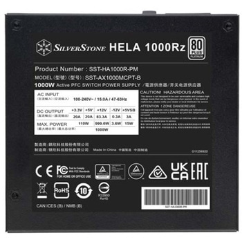 注文コード:82472988 SilverStone HELA 1000Rz 80 PLUS Platinum 認証 1000W ATX 3.1 & PCIe 5フルモジュラーATX PSU - SILVER STONE(シルバーストーン)